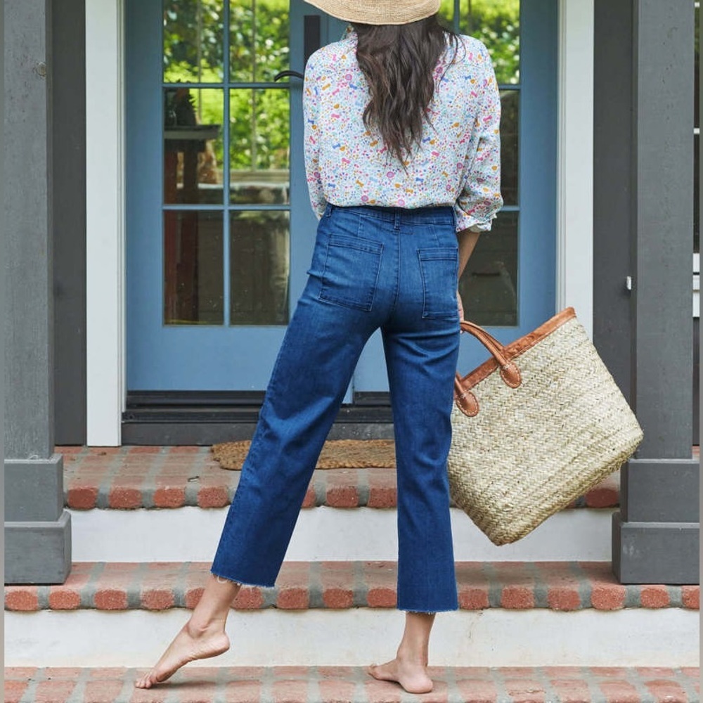 Frank‎ Eileen Jeans Kinsale 1977 Wash Italian Performance High Waist Denim Sz 6
